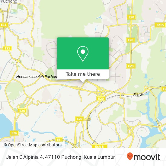 Peta Jalan D'Alpinia 4, 47110 Puchong