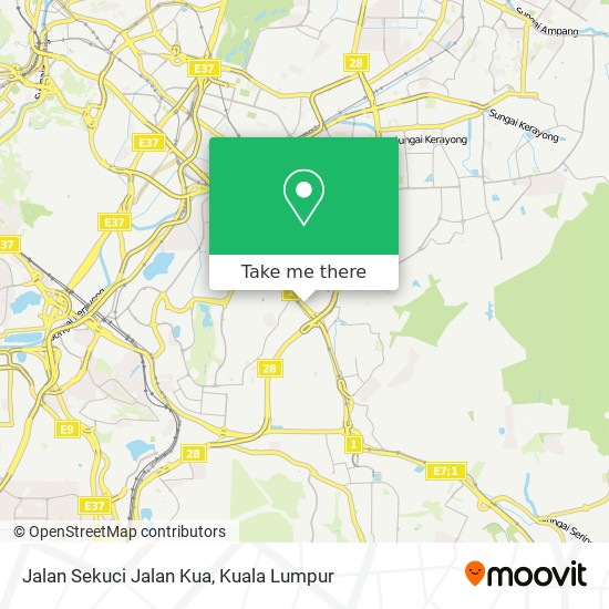 Jalan Sekuci Jalan Kua map