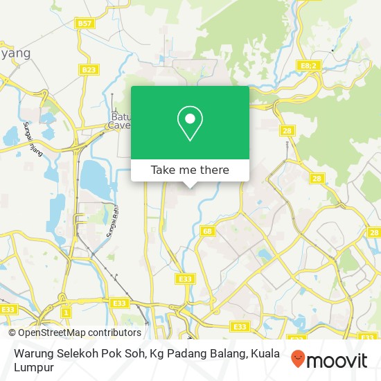 Peta Warung Selekoh Pok Soh, Kg Padang Balang