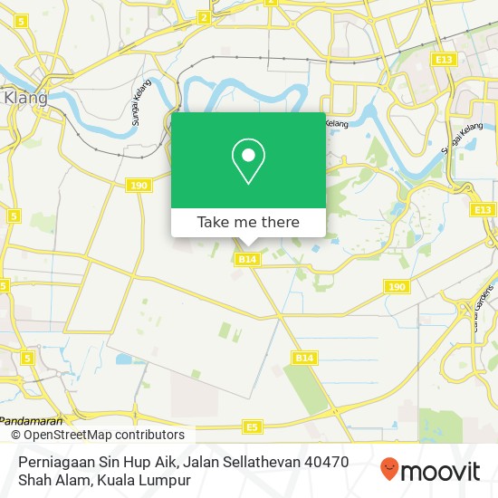 Perniagaan Sin Hup Aik, Jalan Sellathevan 40470 Shah Alam map
