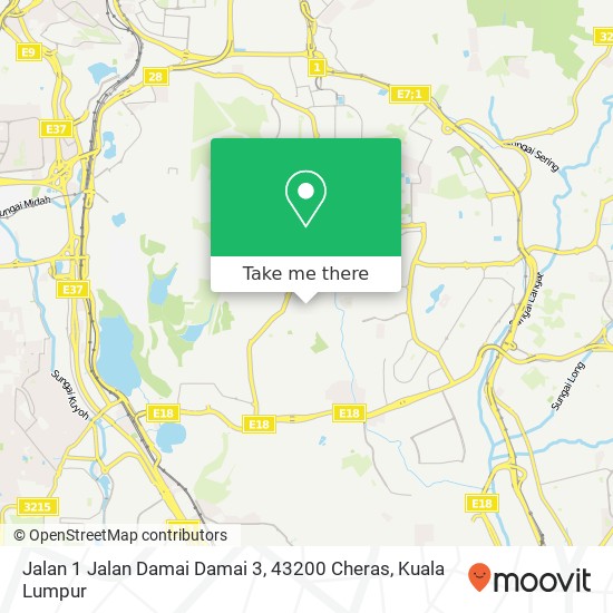 Peta Jalan 1 Jalan Damai Damai 3, 43200 Cheras