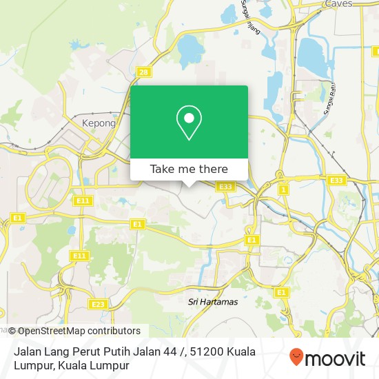Peta Jalan Lang Perut Putih Jalan 44 /, 51200 Kuala Lumpur