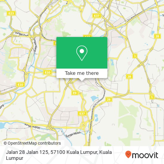 Peta Jalan 28 Jalan 125, 57100 Kuala Lumpur
