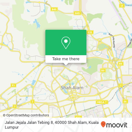 Peta Jalan Jejala Jalan Tebing 8, 40000 Shah Alam