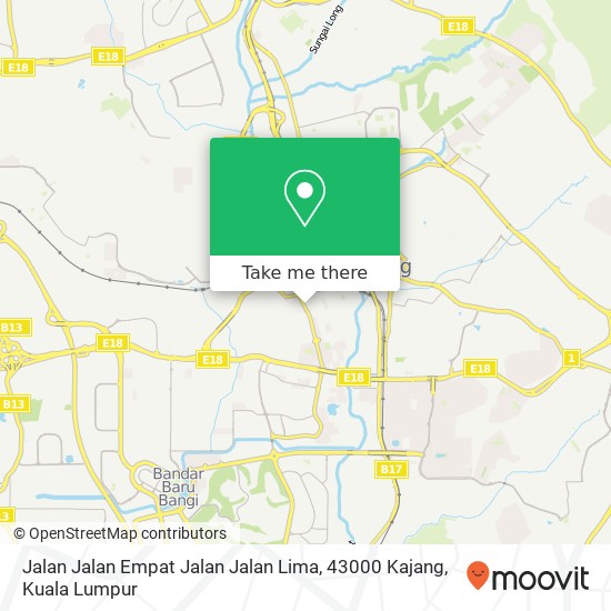 Peta Jalan Jalan Empat Jalan Jalan Lima, 43000 Kajang