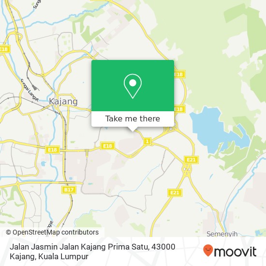 Peta Jalan Jasmin Jalan Kajang Prima Satu, 43000 Kajang
