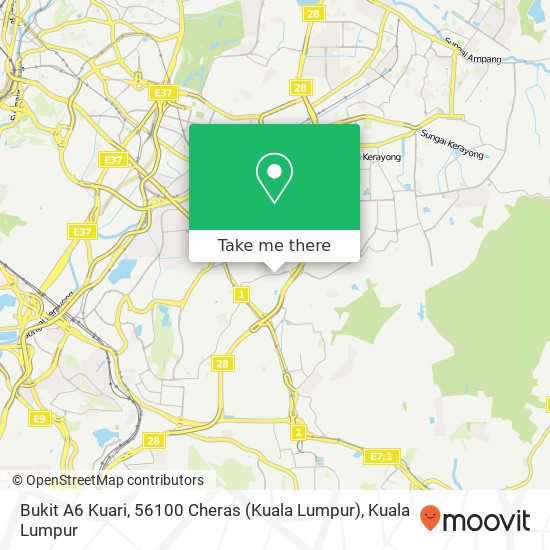 Peta Bukit A6 Kuari, 56100 Cheras (Kuala Lumpur)