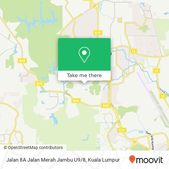 Peta Jalan 8A Jalan Merah Jambu U9 / 8, 40150 Shah Alam