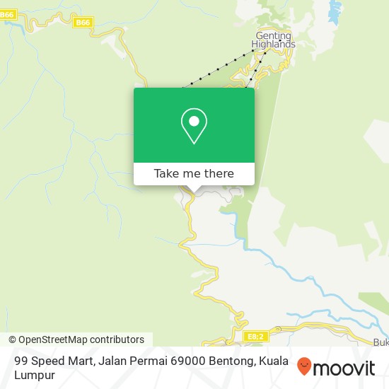 99 Speed Mart, Jalan Permai 69000 Bentong map