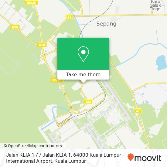 Peta Jalan KLIA 1 / / Jalan KLIA 1, 64000 Kuala Lumpur International Airport