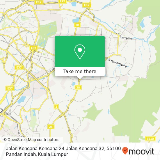 Peta Jalan Kencana Kencana 24 Jalan Kencana 32, 56100 Pandan Indah