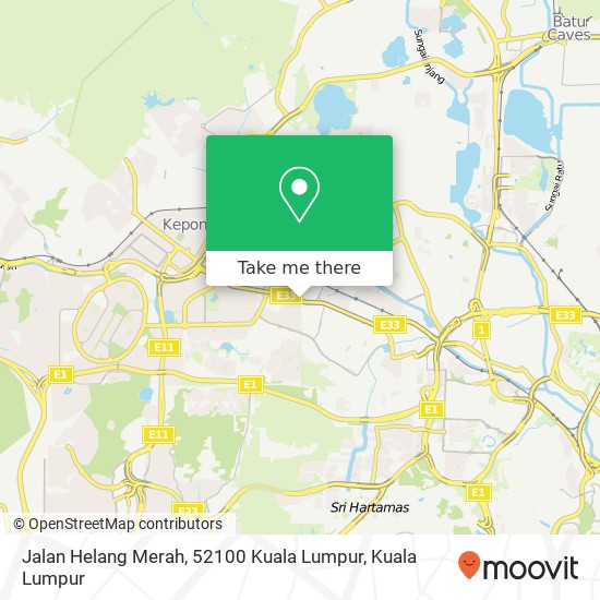 Peta Jalan Helang Merah, 52100 Kuala Lumpur
