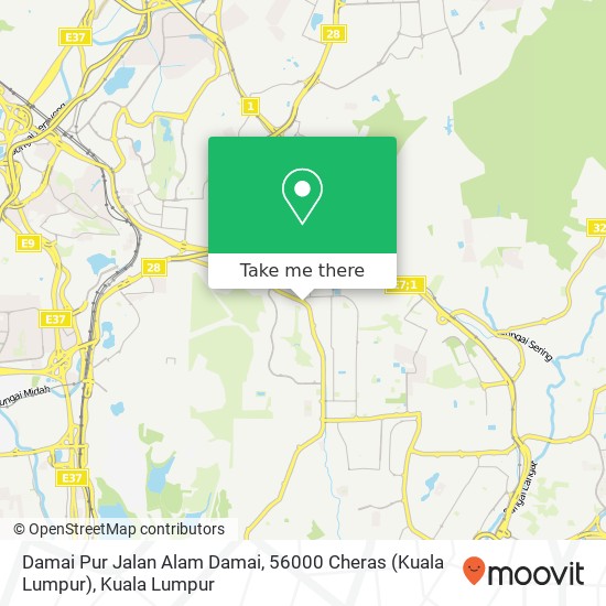 Peta Damai Pur Jalan Alam Damai, 56000 Cheras (Kuala Lumpur)