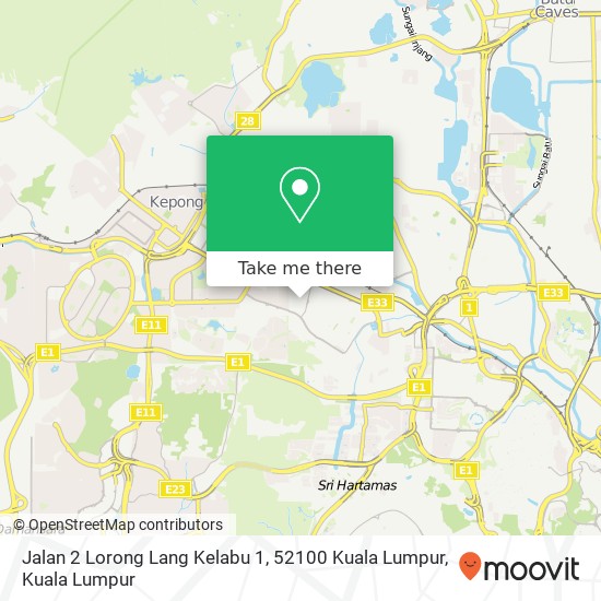 Jalan 2 Lorong Lang Kelabu 1, 52100 Kuala Lumpur map