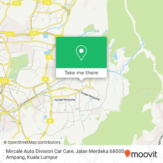 Mircale Auto Division Car Care, Jalan Merdeka 68000 Ampang map