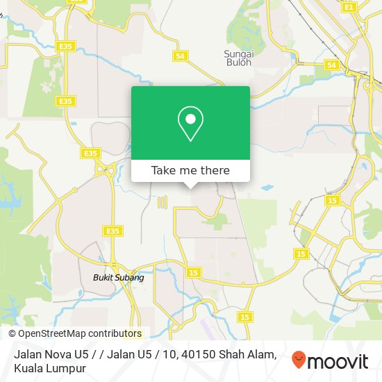 Peta Jalan Nova U5 / / Jalan U5 / 10, 40150 Shah Alam