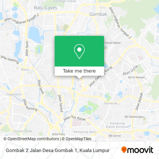 Peta Gombak 2 Jalan Desa Gombak 1