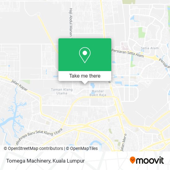 Peta Tomega Machinery, Jalan Makyong 5B / KU 5 41050 Kapar