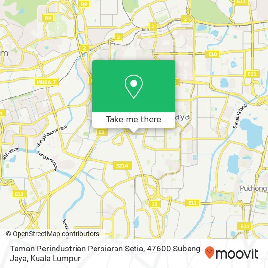 Peta Taman Perindustrian Persiaran Setia, 47600 Subang Jaya