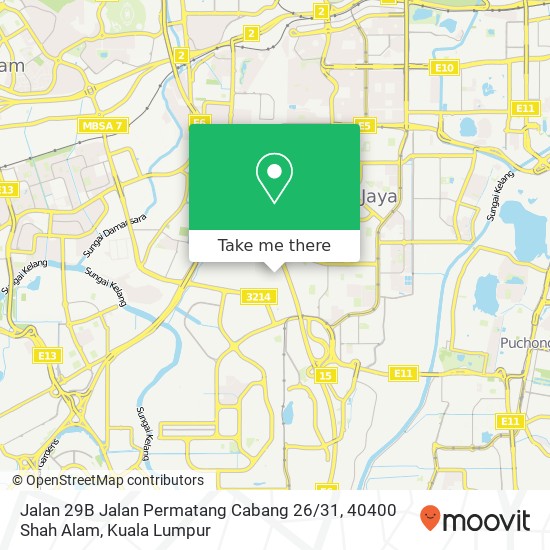 Peta Jalan 29B Jalan Permatang Cabang 26 / 31, 40400 Shah Alam