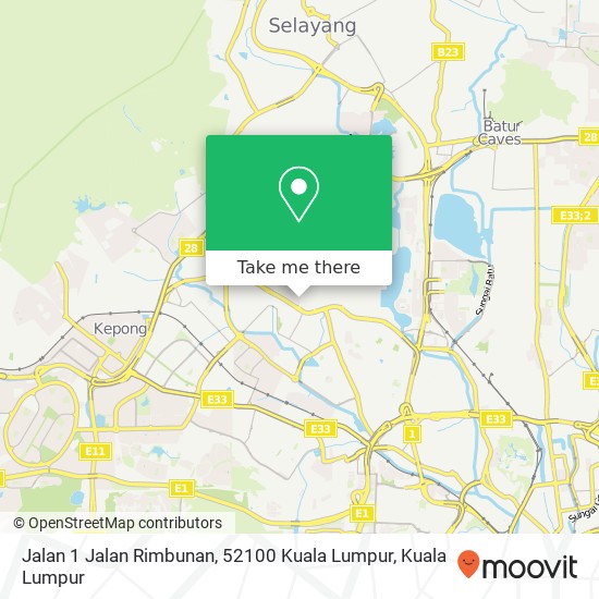 Jalan 1 Jalan Rimbunan, 52100 Kuala Lumpur map