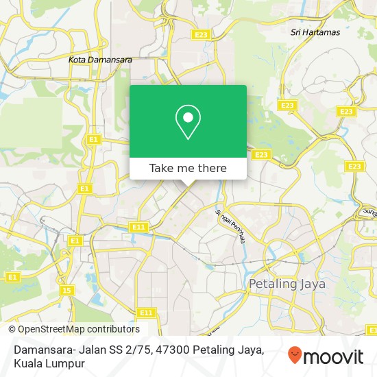 Peta Damansara- Jalan SS 2 / 75, 47300 Petaling Jaya