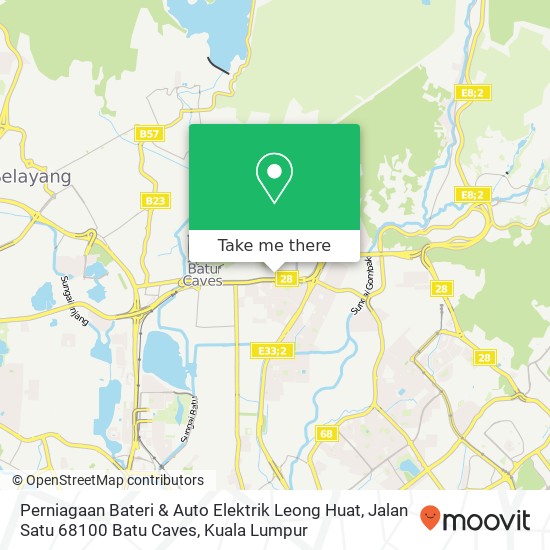 Peta Perniagaan Bateri & Auto Elektrik Leong Huat, Jalan Satu 68100 Batu Caves