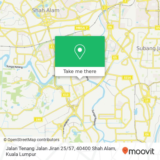 Peta Jalan Tenang Jalan Jiran 25 / 57, 40400 Shah Alam