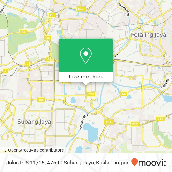 Peta Jalan PJS 11 / 15, 47500 Subang Jaya