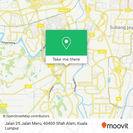 Peta Jalan 25 Jalan Meru, 40400 Shah Alam