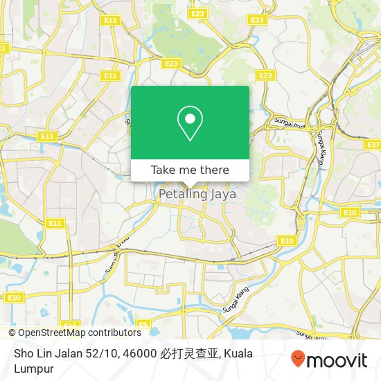 Sho Lin Jalan 52 / 10, 46000 必打灵查亚 map