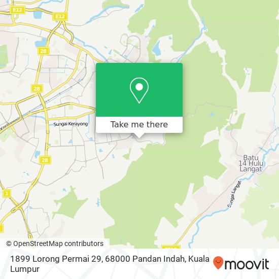 Peta 1899 Lorong Permai 29, 68000 Pandan Indah