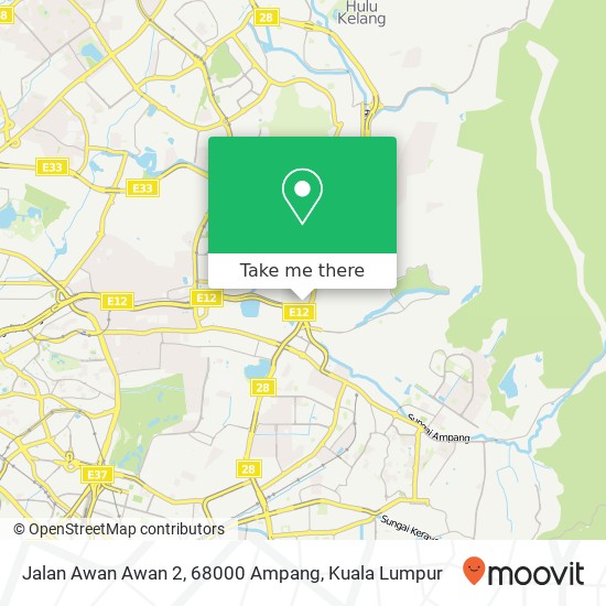 Peta Jalan Awan Awan 2, 68000 Ampang