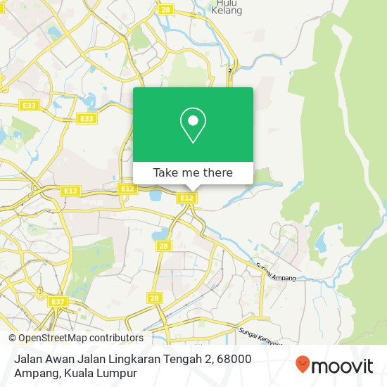 Jalan Awan Jalan Lingkaran Tengah 2, 68000 Ampang map