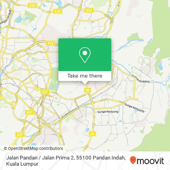 Peta Jalan Pandan / Jalan Prima 2, 55100 Pandan Indah