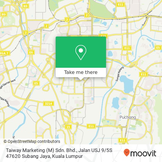 Taiway Marketing (M) Sdn. Bhd., Jalan USJ 9 / 5S 47620 Subang Jaya map