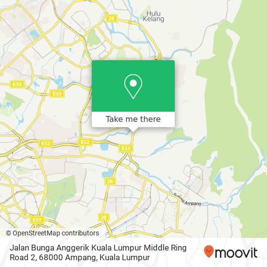 Peta Jalan Bunga Anggerik Kuala Lumpur Middle Ring Road 2, 68000 Ampang