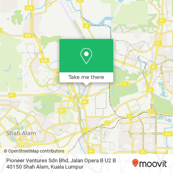 Pioneer Ventures Sdn Bhd, Jalan Opera B U2 B 40150 Shah Alam map