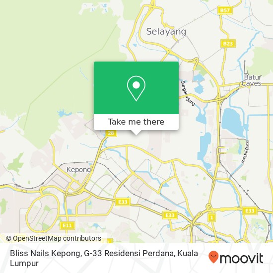 Bliss Nails Kepong, G-33 Residensi Perdana map