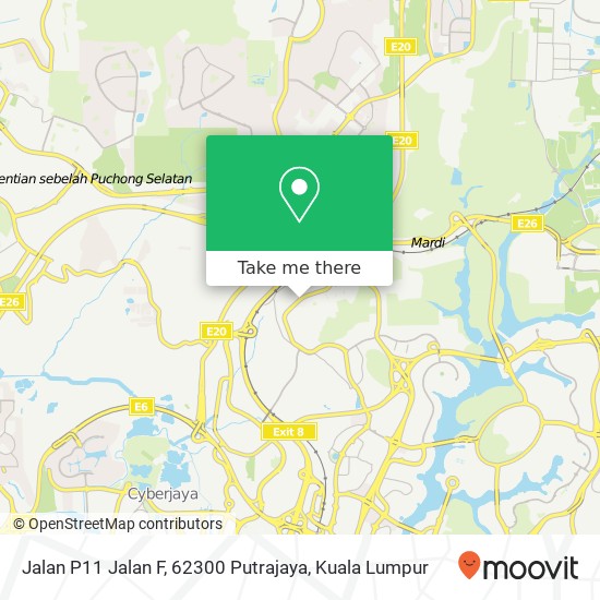 Peta Jalan P11 Jalan F, 62300 Putrajaya