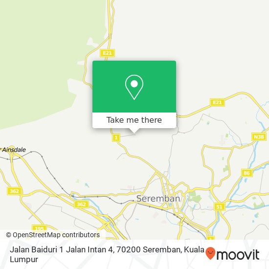 Jalan Baiduri 1 Jalan Intan 4, 70200 Seremban map