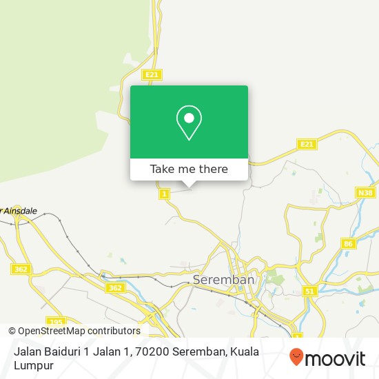 Jalan Baiduri 1 Jalan 1, 70200 Seremban map