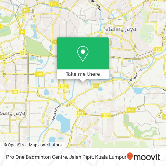 Peta Pro One Badminton Centre, Jalan Pipit
