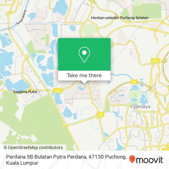 Perdana 5B Bulatan Putra Perdana, 47130 Puchong map