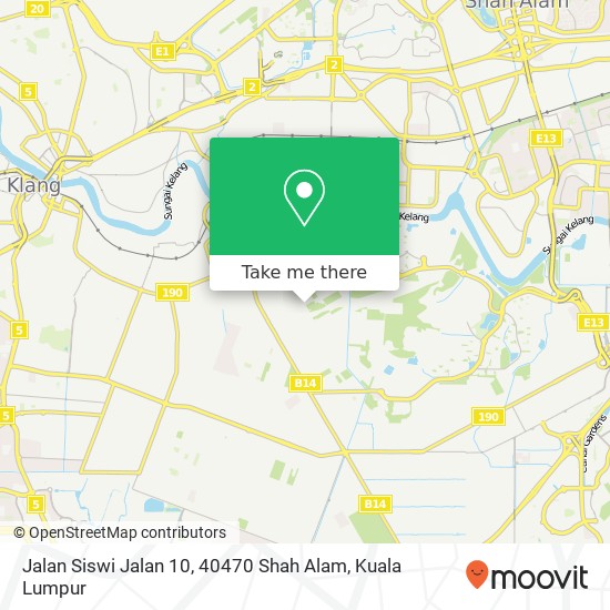 Peta Jalan Siswi Jalan 10, 40470 Shah Alam