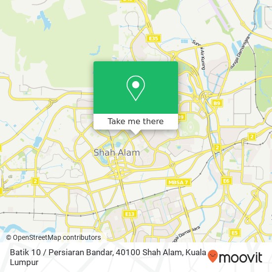 Peta Batik 10 / Persiaran Bandar, 40100 Shah Alam