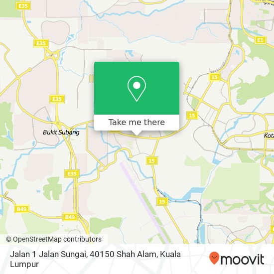 Peta Jalan 1 Jalan Sungai, 40150 Shah Alam