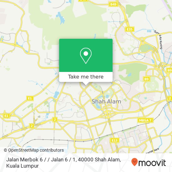 Jalan Merbok 6 / / Jalan 6 / 1, 40000 Shah Alam map