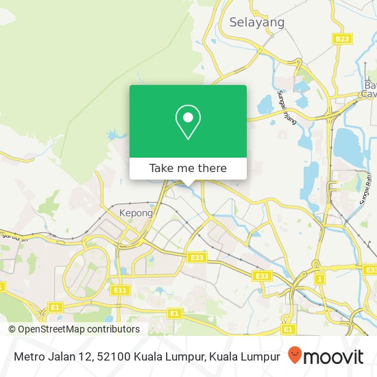 Peta Metro Jalan 12, 52100 Kuala Lumpur