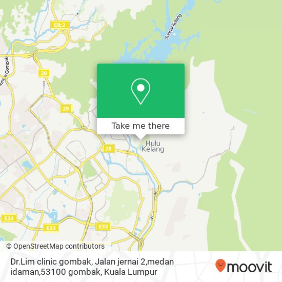 Peta Dr.Lim clinic gombak, Jalan jernai 2,medan idaman,53100 gombak